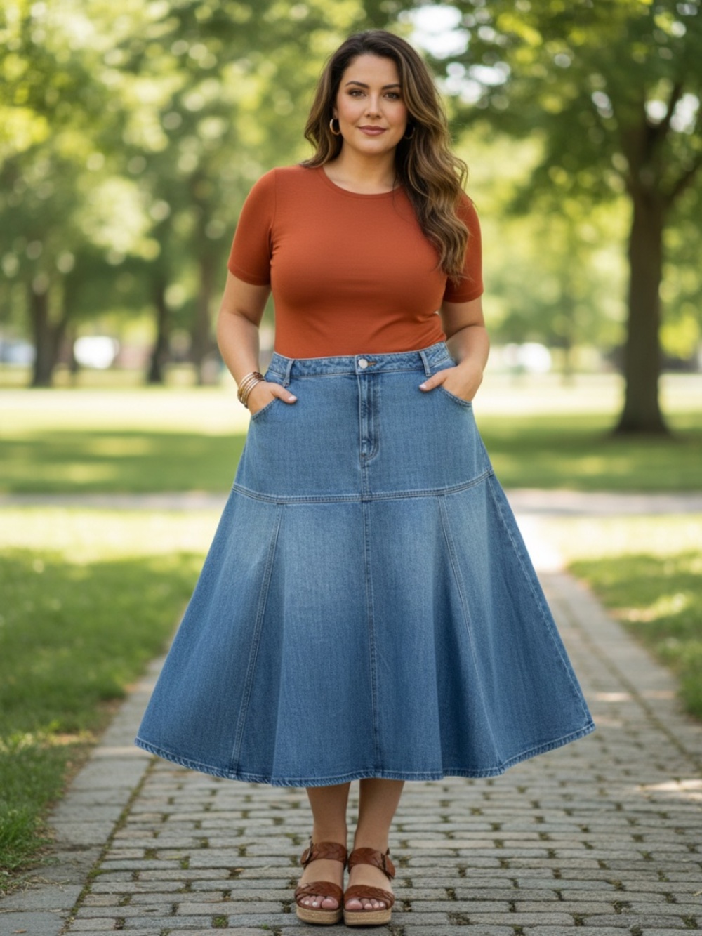 Anthropology five pocket jean skirt 2X